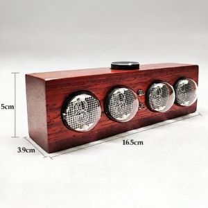 FFBH Glow Tube Desk Clocks Hourly Chime Wooden Digital Alarm Table Clocks Vintage Desktop Ornaments Home Decoration Accessories B3K9H