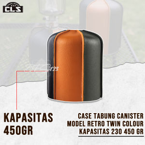 Cover Tabung Gas Canister Pelindung Anti Gores Model Retro Twin Colour Kapasitas 230 gr 450 gr Camping Hiking