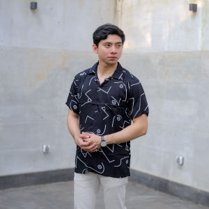 Kemeja Casual Pria Kemeja Hawai Printing Pria Kemeja Vintage Pantai