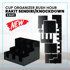 Cup Organizer Sederhana Isi 9 Slot Rush Hour Bahan Full Akrilik