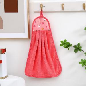 Hanging Super Absorbent Hand Towel Extra Thick Coral Velvet Kitchen Bathroom Hand Towel