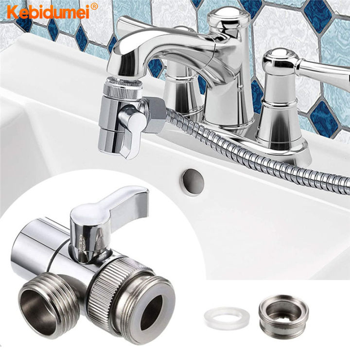 Kebidumei Shower Head Diverter Valve 2 Way water Tap Connector Shower