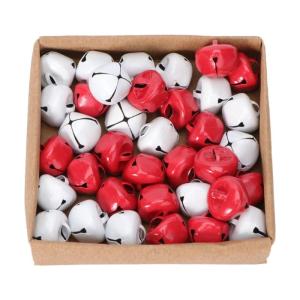 36Pcs Christmas Bells Colored Craft Bells 0.6in Jingle Bells for DIY Wreath Christmas Decorations Red White Mixed Color