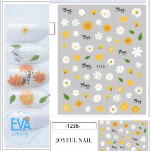 Sticker Dán Móng Tay 3D Dạng Decal Dán Chống Nước Hoạ Tiết Bông Hoa Daisy Flower JO1236