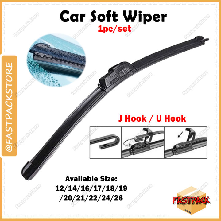 New J-Hook 22 + 19 Premium Bracketless Windshield Wiper Blade Pair