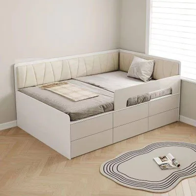 Single small unit storage bed for childrens customized storage tatami secondary bedroom with guardrail drawer apartment study small bed
