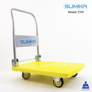 Xe đẩy hàng sàn nhựa SUMIKA T170 - Khung thép tay cầm gấp mở tiện lợi tải trọng 170kg