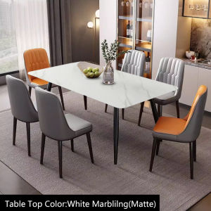 👍HF Dining Table (Free Delivery and install)Type 501 Sintered Stone Table Rectangular Dining Table Set
