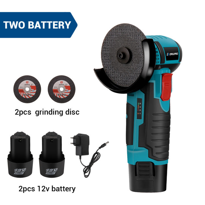 Brushless Grinder 18V 76mm Mini Cordless Angle Grinder 2pcs 1500mah ...