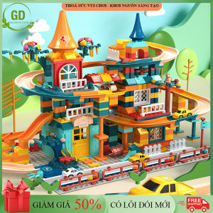 Đồ chơi trẻ em lắp ráp xếp hình lâu đài đường ray cầu trượt đồ chơi phát triển tư duy kĩ năng sáng tạo cho bé 512 chi tiết kèm nhiều phụ kiện đa dạng phong phú dành cho bé.