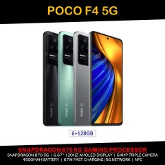 Xiaomi Poco F3 128GB + 6GB RAM 6.67'' AMOLED Display Qualcomm SM8250-AC  Snapdragon 870 5G Processor 4520 mAh Fast Charging Battery (Night Black)