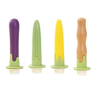 4Pieces Bird Perch Stand for African Greys and Parrots Promotes Healthy Beaks Nail Grinding Vegetable Shape Standing Rod