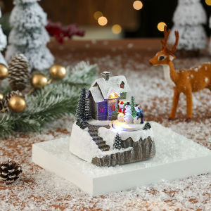 (Ship from Philippines)12CM Christmas Village Christmas Tree Lights With Music Rotating Music Box decoration Christmas Gift