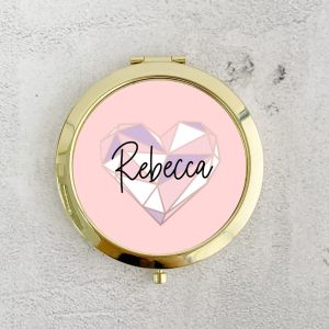 Customised Compact Mirror | Personalized Bridesmaid Gifts | Birthday for her Gift