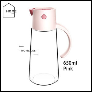 Oil Dispenser Glass Bottle Vinegar Stainless Steel Oil Nozzle Auto Flip Cap 550ml 650ml