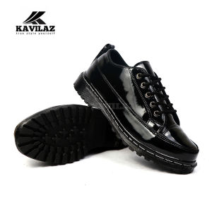 KAVILAZ true style yourself Sepatu Pria Formal Kerja Oxford Carlos Dokmart Black Glossy Kode Z12