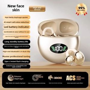 Wireless Earphones Clip-On Bluetooth Headphone Comfortable Noise Cancelling HD Sound Long Battery Life Mini Portable Sports