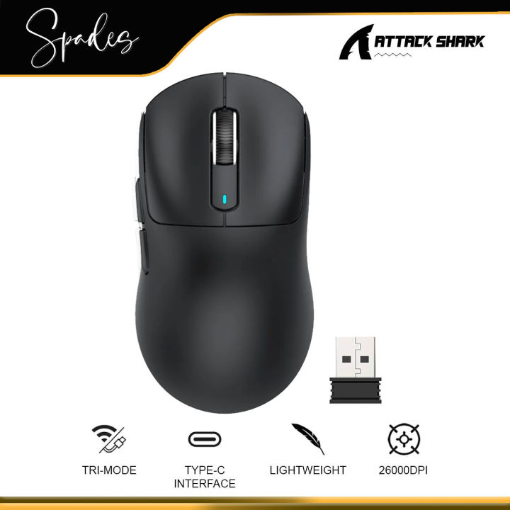 Attack Shark X3 Wireless Gaming Mouse Lightweight Tri-Mode 2.4G USB-C ...