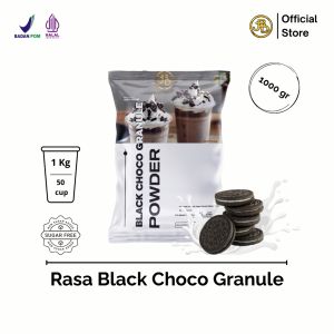 Bubuk Minuman Premium BLACK CHOCO GRANULE 1Kg || Jakarta Bubble Drink | BPOM&HALAL