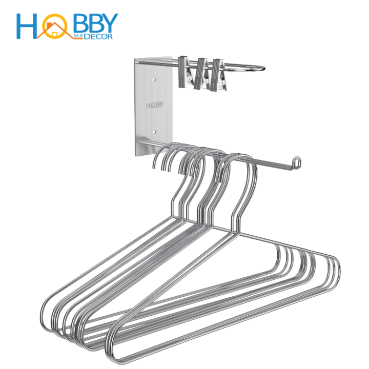 Giá treo móc kẹp phơi quần áo gắn tường inox 304 Hobby home decor GPM1 ...