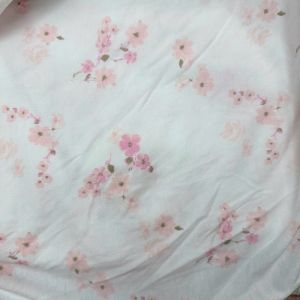 1 Mét Vải Thun Cotton 2 Chiều Nền Trắng Hoa Anh Đào Nhí Hồng Khổ 1m6 Hàng Công Ty