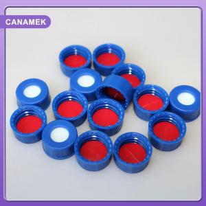 【CANAMEK】 Blue Open-topped Polypropylene Cap Plastic Septa 9 Mm For Chromatography Vial 2 Ml Replacement Agilent