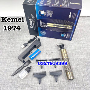 Kemei Tông đơ chấn viền cao cấp 1974 lưỡi thép không gỉ pin 1200mAh thiết kế hiện đại tông đơ cạo viền chuyên nghiệp