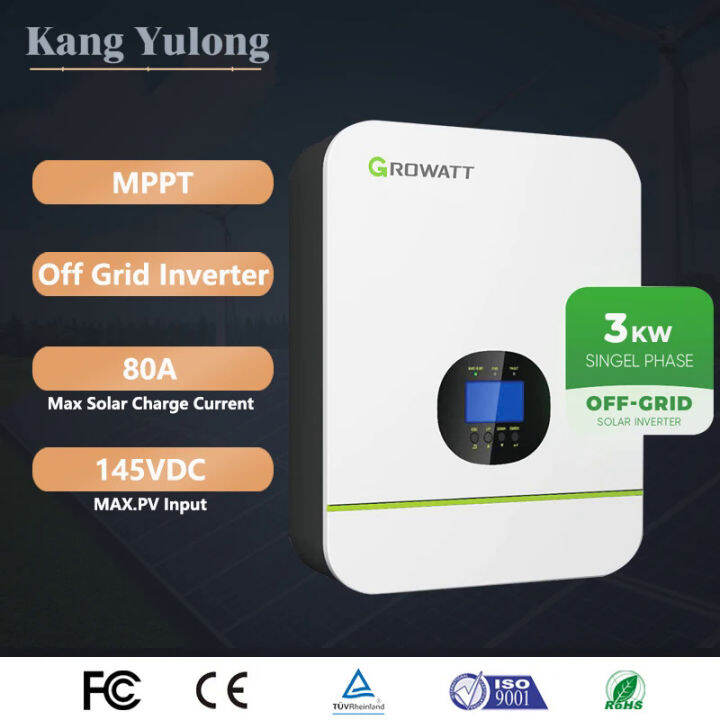 Growatt Single Phase Off Grid Solar Inverter Home Storage Battery Inverters Spf 3000tl Hvm Lvm 4524