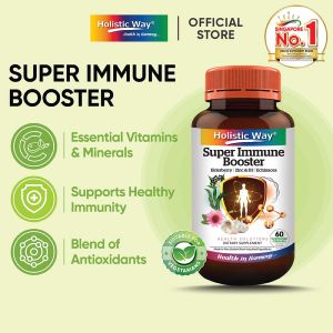 Holistic Way Super Immune Booster – Supports Immunity Daily Wellness & Antioxidant Protection with Elderberry Zinc Vitamin D3 & Echinacea — Vegetarian (60 Vegetarian Capsules per bottle)