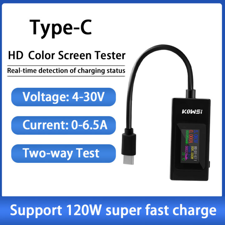 USB/Type-C Current Voltage Tester Charging Speed Battery Capacity ...