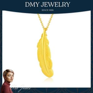 DMY Jewelry Rantai Leher Emas 916/Rantai Leher Viral/Feather Pendant/Necklace for Women Gold Plated Indian Jewellery
