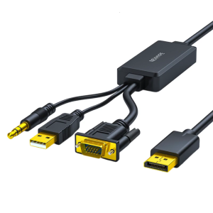 VGA to DisplayPort Adapter Cable Support Sound Transmission and 1080P Resolution for PC Laptop To TV Monitor