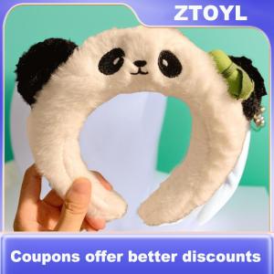 【ZTOYL】 Dễ Thương Phim Hoạt Hình Gấu Trúc Sang Trọng Headband Cho Phụ Nữ Của Rửa Mặt Vui Chơi Giải Trí Công Viên Vui Nhộn Và Sáng Tạo Headband Cho Zoo Tóc Phụ Kiện