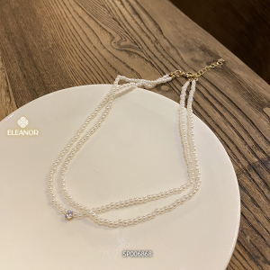 Dây chuyền nữ layer ngọc trai nhân tạo Eleanor Accessories vong cổ dạng chuỗi hạt phụ kiện trang sức 5973