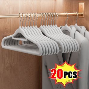 10/20/50 Sets Non-Slip Velvet Hangers Strong Durable Space-Saving Home Closet Organizer