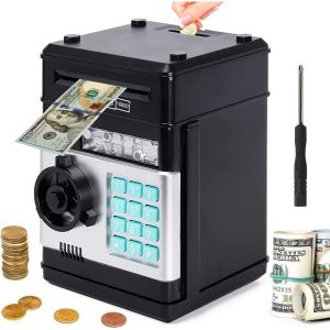 Electronic Kids Piggy Bank Money Saving with Pas Digital Coin Bank Organizer Cash ATM hine for Childrens Gift Early Learning Education Toys 存錢罐
