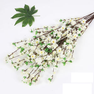 Bunga Cherry Blossom Tangkai Plastik Artifisial Daun Sakura Artificial Meihua Meihwa Imlek Tanaman Hias BG33
