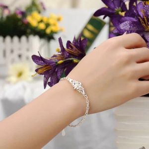 Butterfly Flower Silver Bracelet Gelang Wanita Perak Bunga Kupu-Kupu Anti Karat