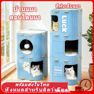 บ้านแมว คอนโดแมว ใหญ่ 2-3 ชั้น ทรงกระบอก บ้านลับเล็บแมว
