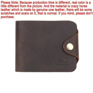 Royal Bagger Short Wallets for Men Genuine Cowhide Large Capacity Card Holder Crazy Horse Leather Retro Male Purse Wallet 1451