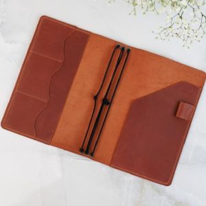 TANTUANG Refillable Notebook Organizer Compact Loose Leaf Book Protective Cover Vintage Crazy Horse Leather Notebook Cover For Hobby