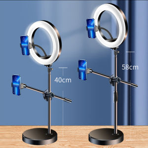 Đèn Livestream 3 in 1 Để Bàn kẹp 2 Điện Thoại 3 Chế Độ Sáng Hỗ Trợ Live StreamChụp ẢnhQuay VideoXem PhimHọc Online - T0396