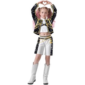 JING Cosplay Rumi Trang phục Kpop Thợ săn quỷ Mira Cosplay Thần tượng nhóm nhạc Kpop Cosplay Thợ săn quỷ Trang phục nhập vai Các cô gái