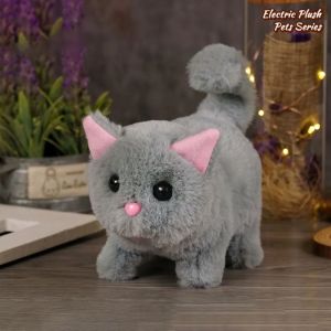 2026 Cute Simulated Robot Kitten Makes You Happy Wagging Electric Cat Toy Walking Interactive Kitten Toy For Kids Birthday Gift
