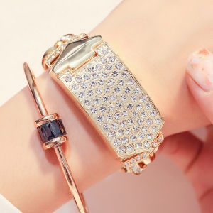G&D Fashion Watch IP Electroplated full-diamond European and American popular flip-top womens bracelet watch non-mechanical watch for women