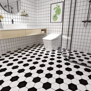 Bathroom floor sticker PVC waterproof self adhesive ground renovation kitchen thick wear-resistant and non-slip floor tile wallpaper