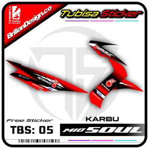 Sticker Striping Mio Soul Lama - Stiker Striping Motor Mio Soul Lama Motif Petronas. TBS.05