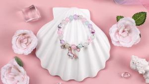 YA Makersland Sweet Bead Bracelet For Children Women Cute Flower Pendant Bracelets Kids Girls Charm Jewellery Gifts Wholesale