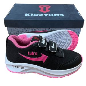 KIDZTUBS Sepatu Sekolah Anak Laki Laki Sepatu Warna Hitam Murah Tali Perekat Rekat Kecil Tanggung Umur 6-10 Tahun PAUD TK SD SMP SMA Kelas 1 2 3 4 5 6 7 8 9 0-KIDZTUBS 1453101324