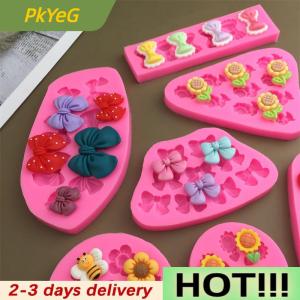 PkYeG Cute Cartoon Flowers Bow Bee Fondant Silicone Molds DIY Cupcake Fondant Cake Decorating Chocolate Candy Baking Mold